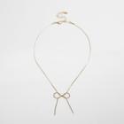 River Island Womens Gold Tone Bow Necklace