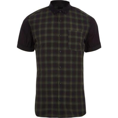 River Island Mens Check Slim Fit Short Sleeve Shirt