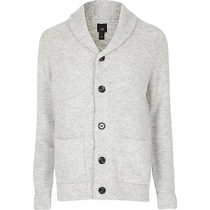 River Island Mens Big And Tall Knit Shawl Collar Cardigan