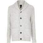 River Island Mens Big And Tall Knit Shawl Collar Cardigan