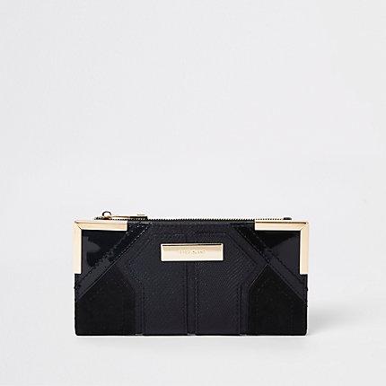 River Island Womens Metal Corner Textured Foldout Purse