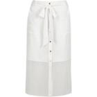 River Island Womens White Button Through Midi Skirt