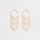 River Island Womens Gold Tone Triangular Stud Drop Earrings