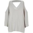 River Island Womens Cold Shoulder V Neck Top