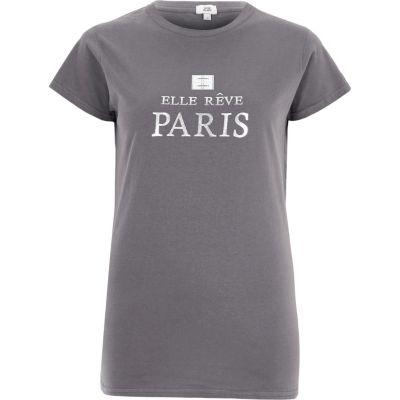 River Island Womens 'elle Reve Paris' Fitted T-shirt