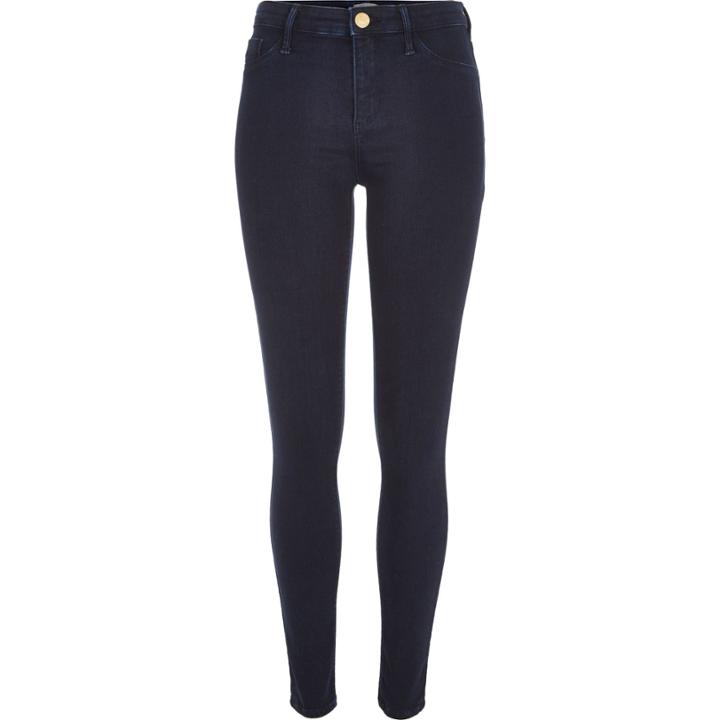 River Island Womens Dark Wash Sateen Finish Molly Jeggings
