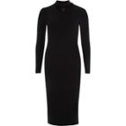 River Island Womens Rib Long Sleeve Choker Midi Dress