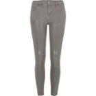 River Island Womens Silver Coated Super Skinny Amelie Jeans