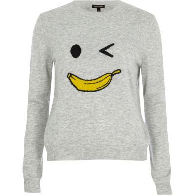 River Island Womens Knit Banana Man Sweater