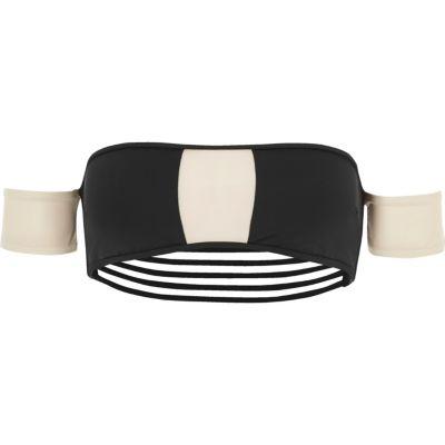 River Island Womens Mesh Insert Bardot Bikini Top
