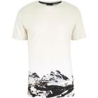 River Island Mensecru Mountain Print T-shirt