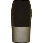 River Island Womens Gold Metallic Mesh Pencil Skirt