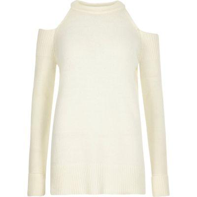 River Island Womens Cold Shoulder Knit Sweater