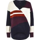 River Island Womens Color Block Oversized Knit Sweater