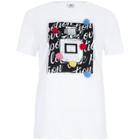 River Island Womens White Perfume Print Pom Pom Fitted T-shirt
