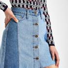 River Island Womens Button Front Mini Denim Skirt