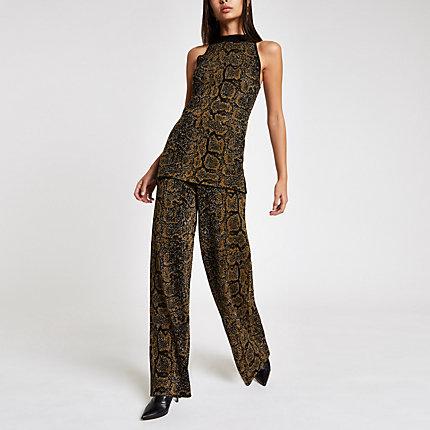 River Island Womens Knit Snake Print High Neck Vest
