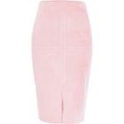 River Island Womens Faux Suede Pencil Skirt