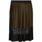 River Island Womens Plus Pleated Lace Panel Midi Skirt