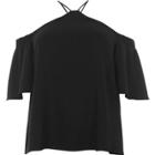 River Island Womens Plus Cross Neck Cold Shoulder Top