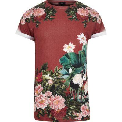 River Island Mens Floral Crew Neck T-shirt
