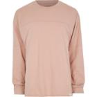 River Island Mens Panel Slim Fit Long Sleeve T-shirt