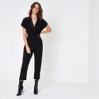 River Island Womens Short Sleeve Tuxedo Jumpsuit