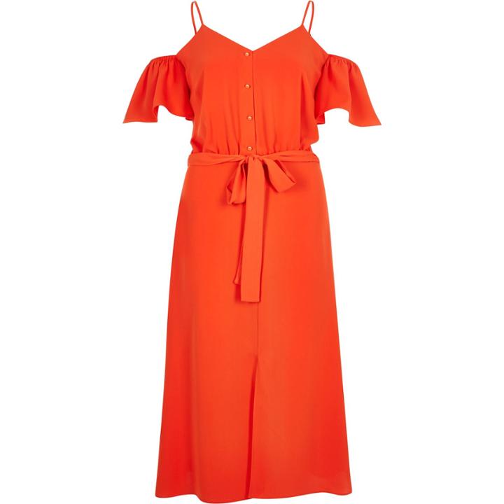 River Island Womens Cold Shoulder Midi Dress