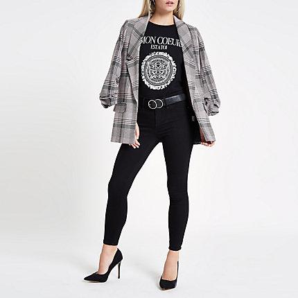River Island Womens Petite 'mon Coeur' Slim Fit T-shirt