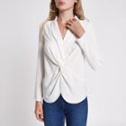 River Island Womens White Twist Front Long Sleeve Top