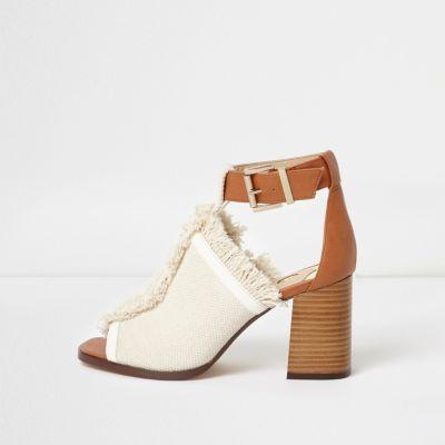 River Island Womens Frayed Edge Block Heel Shoe Boots