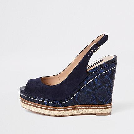 River Island Womens Suede Espadrille Trim Wedges