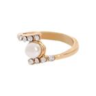 River Island Womens Gold Tone Pearl Finger Top Ring