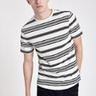 River Island Mens Stripe Short Sleeve Slim Fit T-shirt