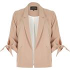 River Island Womens Nude Tied Cuff Short Blazer