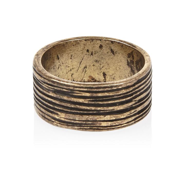 River Island Mensgrey Tone Textured Ring