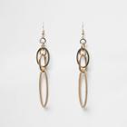 River Island Womens Gold Tone Interlocking Drop Earrings