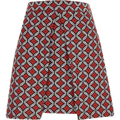 River Island Womens Geo Jacquard Wrap Front Mini Skirt