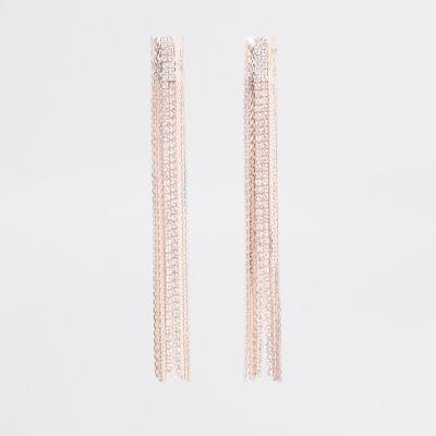 River Island Womens Rose Gold Tone Slinky Stud Earrings