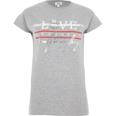 River Island Womens 'love' Print Ring Fitted T-shirt