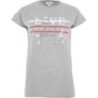 River Island Womens 'love' Print Ring Fitted T-shirt