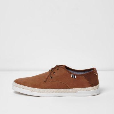 River Island Mens Lace-up Jute Trim Plimsolls