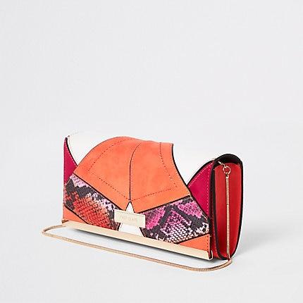 River Island Womens Snake Cut About Baguette Clutch Bag