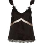 River Island Womens Satin Applique Strap Lace Pajama Top