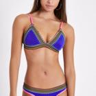 River Island Womens Saddle Stitch Trim Triangle Bikini Top