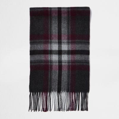 River Island Mensgrey Plaid Scarf