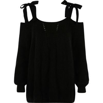 River Island Womens Tie Shoulder Knit Sweater