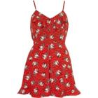 River Island Womens Petite Floral Bow Back Cami Playsuit