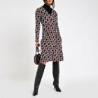 River Island Womens Print Tie Waist Wrap Dress