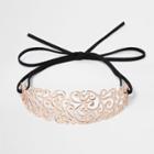 River Island Womens Rose Gold Filigree Bow Choker
